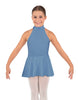 Solid Lycra Halter Collar Dress