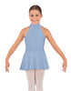 Solid Lycra Halter Collar Dress