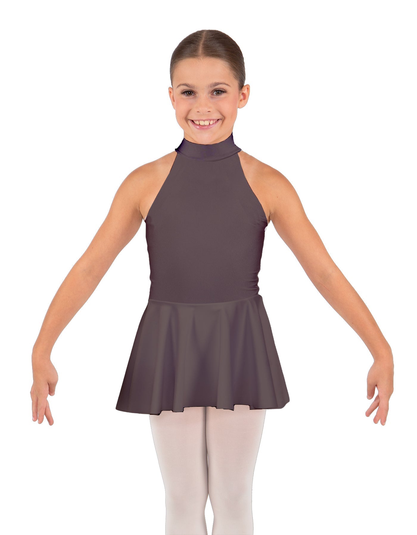 Solid Lycra Halter Collar Dress