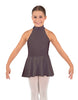 Solid Lycra Halter Collar Dress