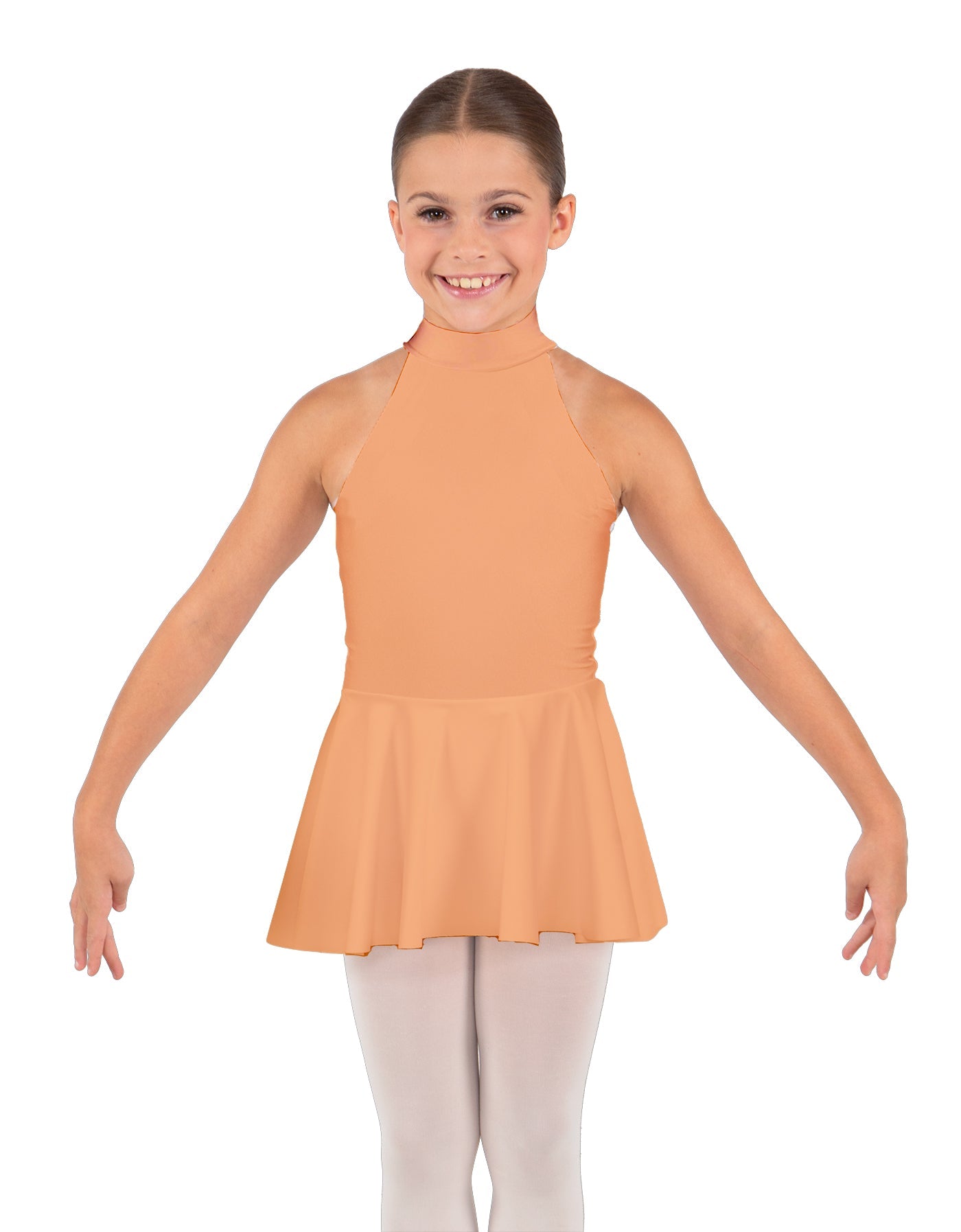 Solid Lycra Halter Collar Dress