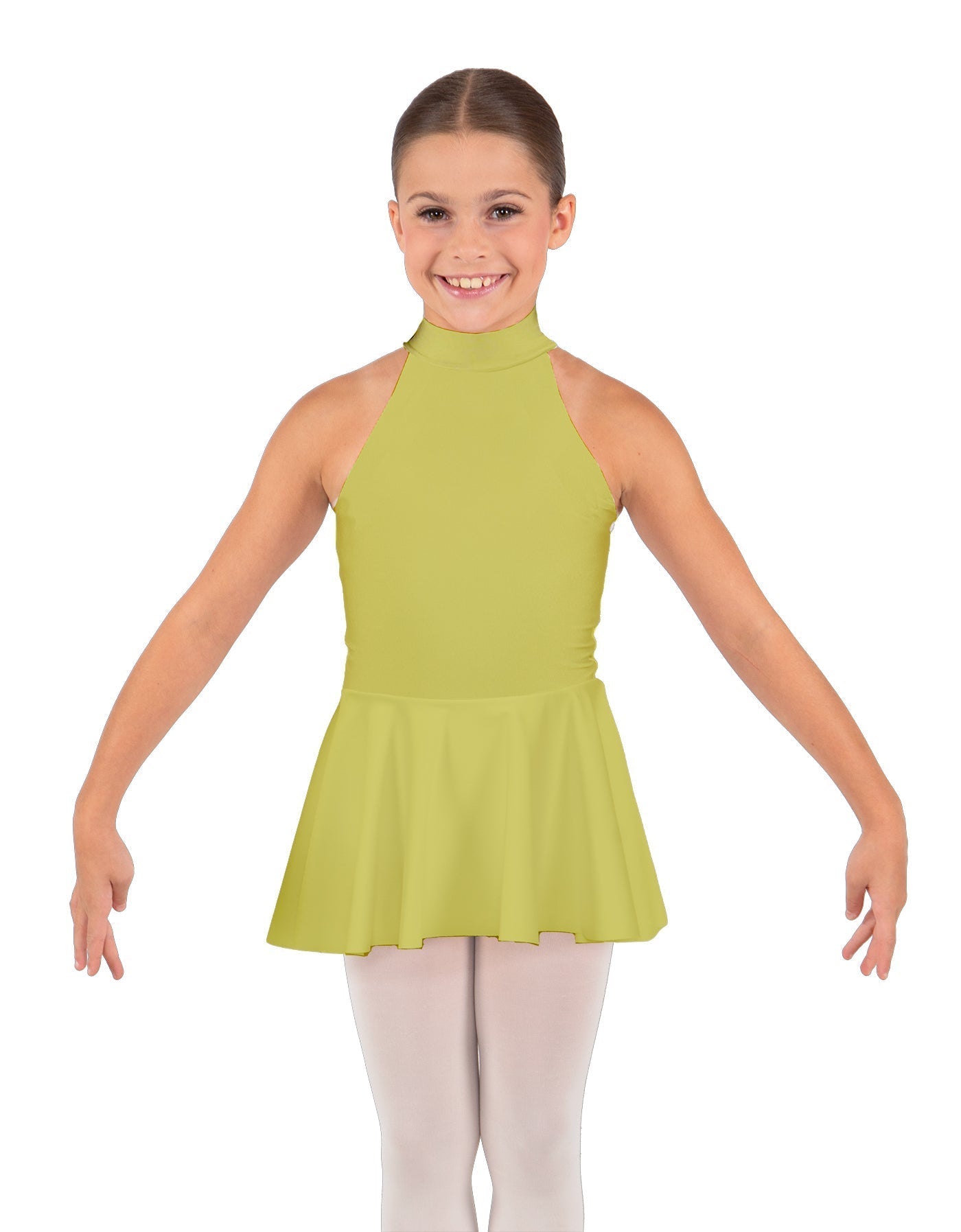 Solid Lycra Halter Collar Dress