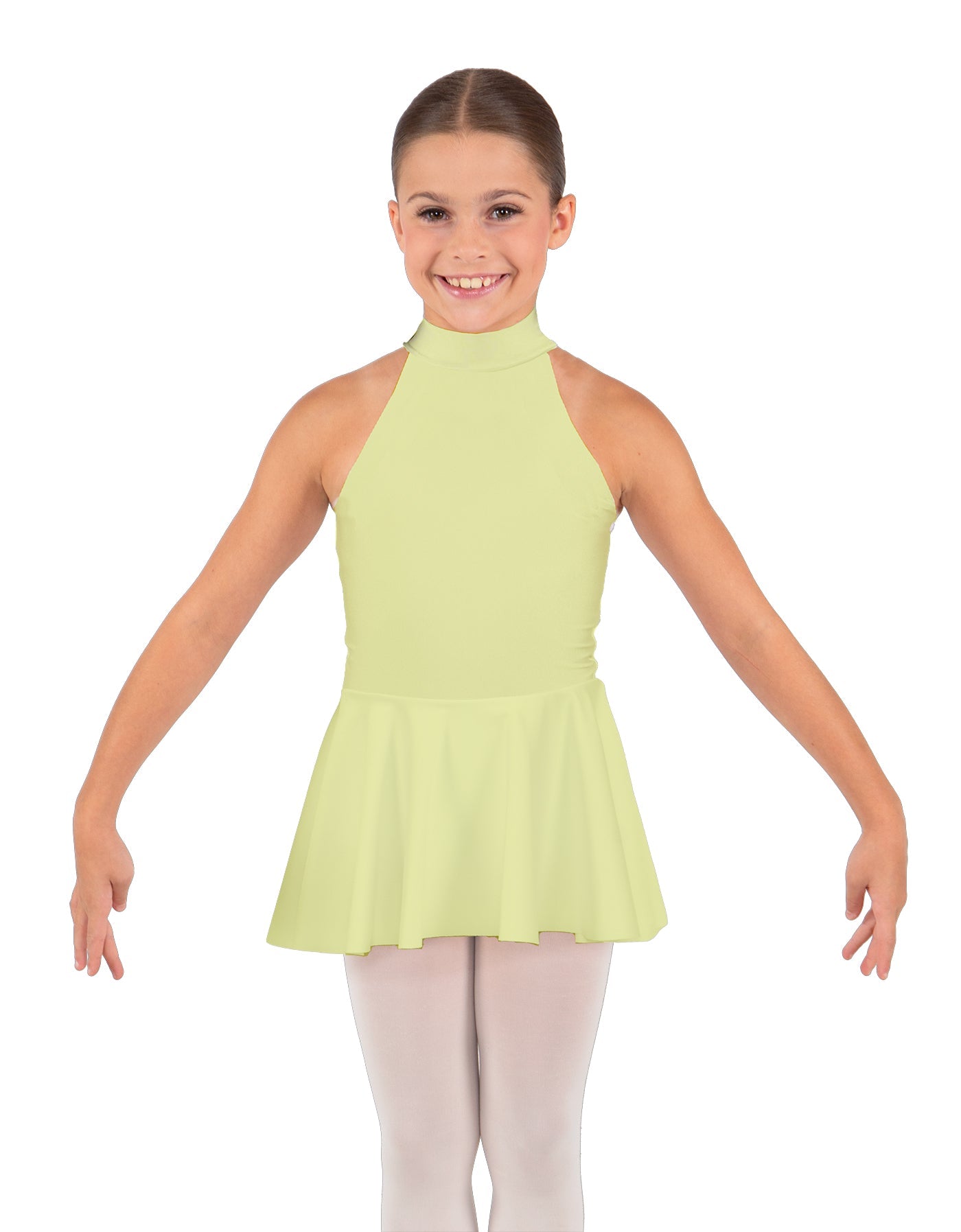 Solid Lycra Halter Collar Dress