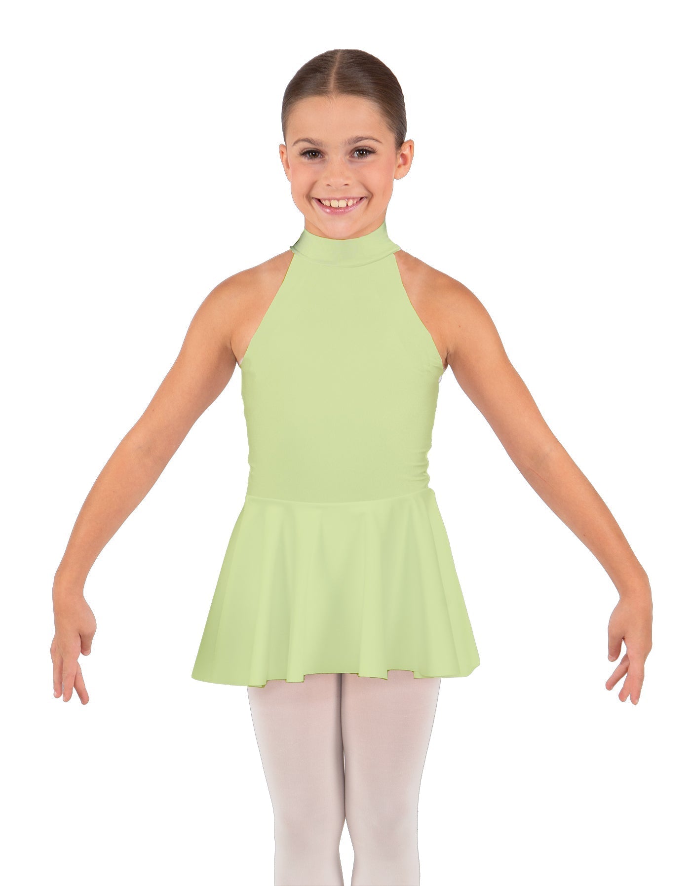 Solid Lycra Halter Collar Dress