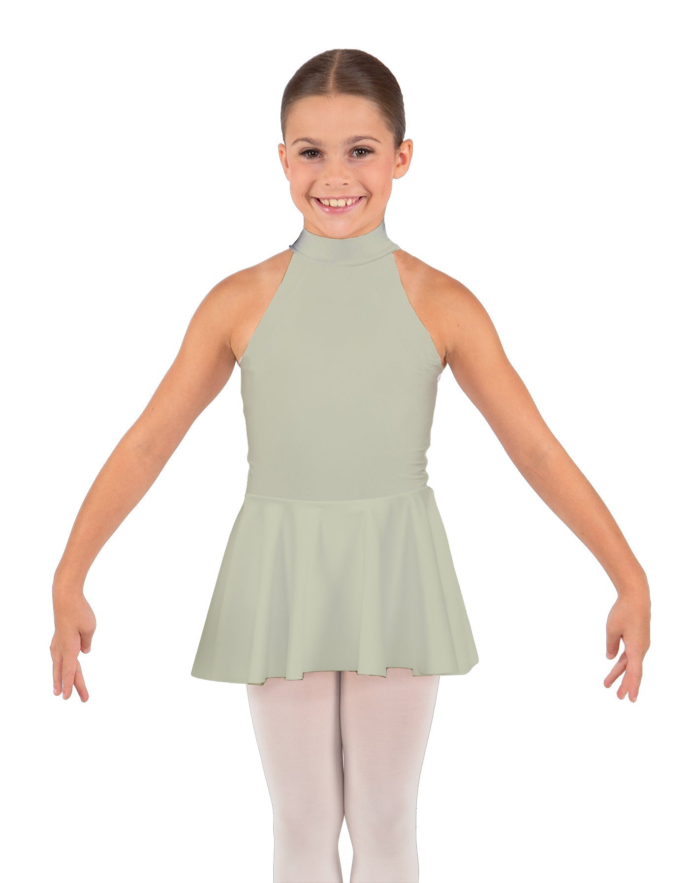 Solid Lycra Halter Collar Dress