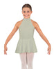 Solid Lycra Halter Collar Dress