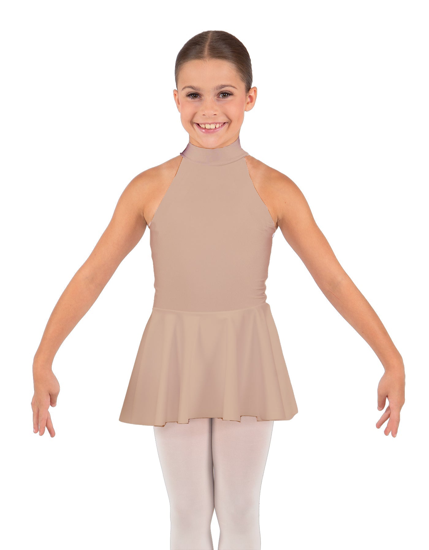 Solid Lycra Halter Collar Dress