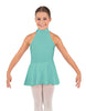 Solid Lycra Halter Collar Dress