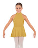 Solid Lycra Halter Collar Dress