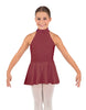 Solid Lycra Halter Collar Dress