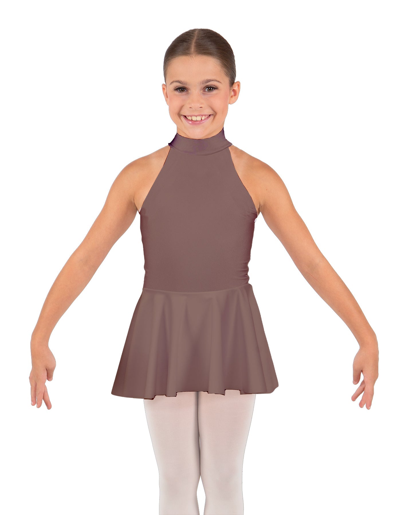 Solid Lycra Halter Collar Dress