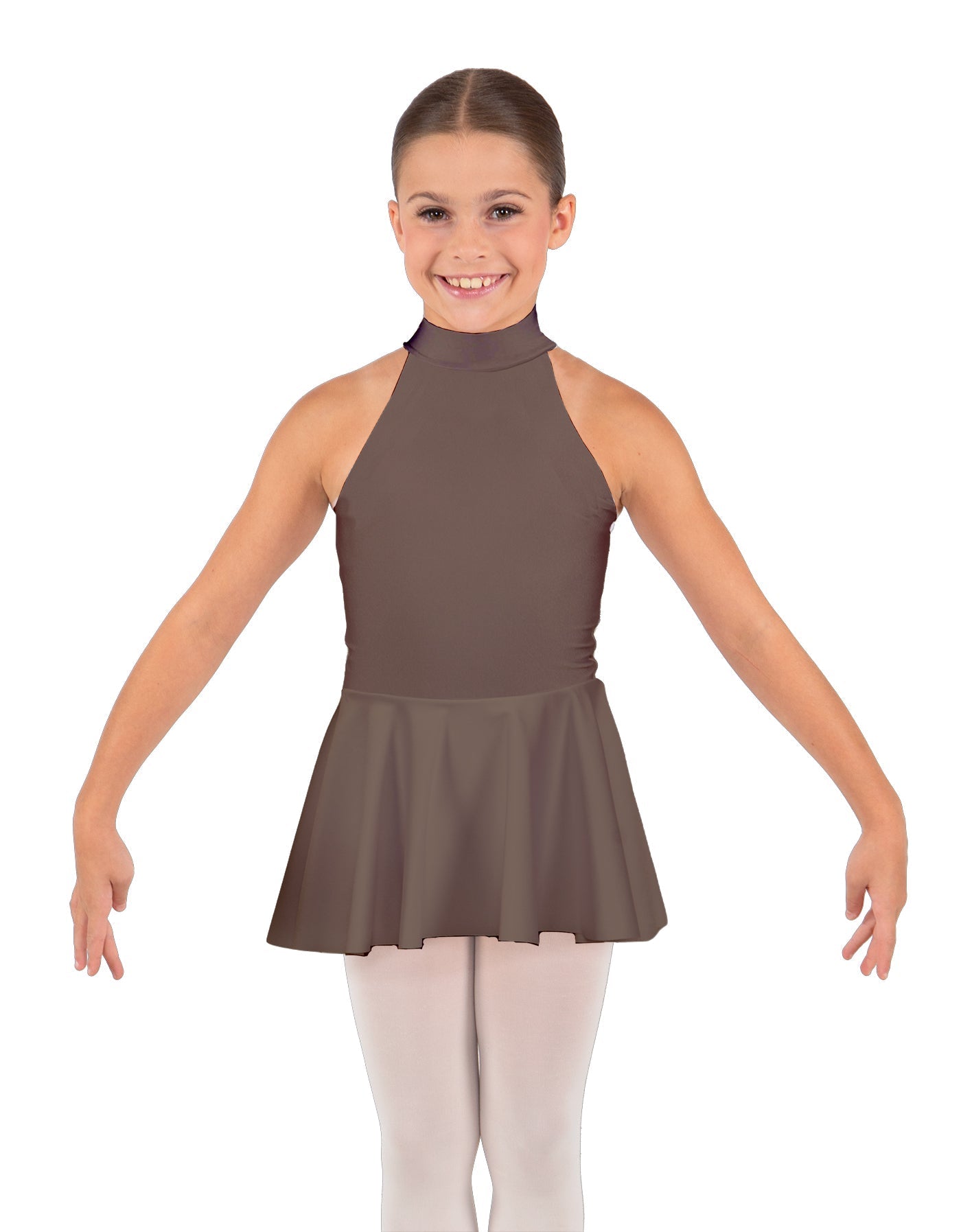 Solid Lycra Halter Collar Dress