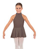 Solid Lycra Halter Collar Dress