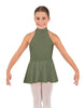 Solid Lycra Halter Collar Dress
