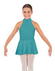 Solid Lycra Halter Collar Dress