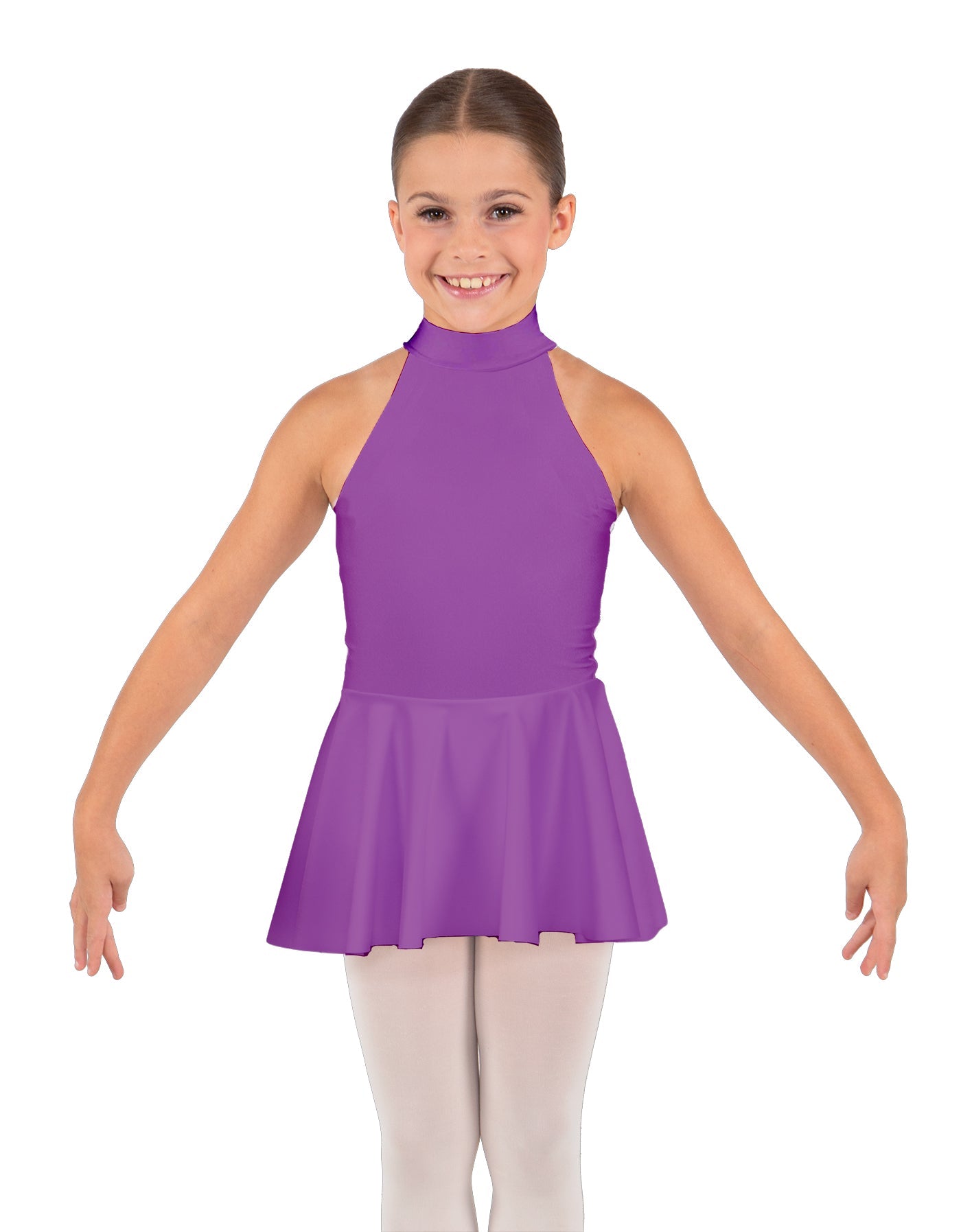 Solid Lycra Halter Collar Dress