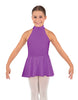 Solid Lycra Halter Collar Dress