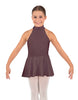 Solid Lycra Halter Collar Dress