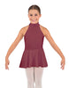 Solid Lycra Halter Collar Dress
