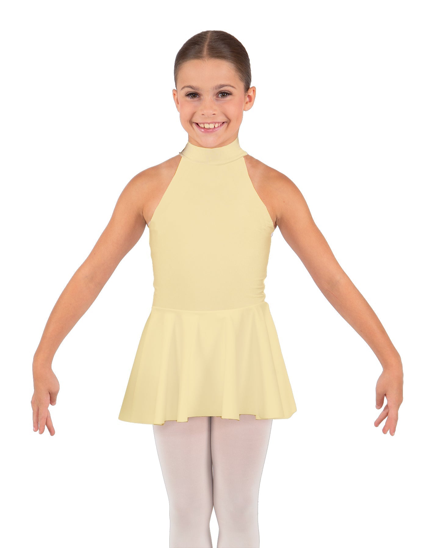Solid Lycra Halter Collar Dress