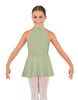 Solid Lycra Halter Collar Dress