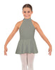 Solid Lycra Halter Collar Dress