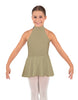 Solid Lycra Halter Collar Dress