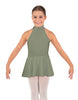 Solid Lycra Halter Collar Dress