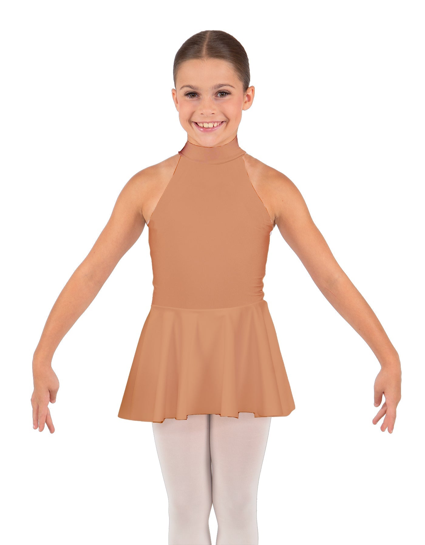 Solid Lycra Halter Collar Dress