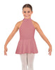Solid Lycra Halter Collar Dress