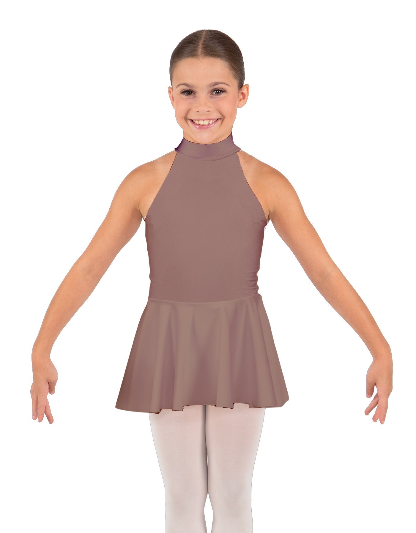 Solid Lycra Halter Collar Dress