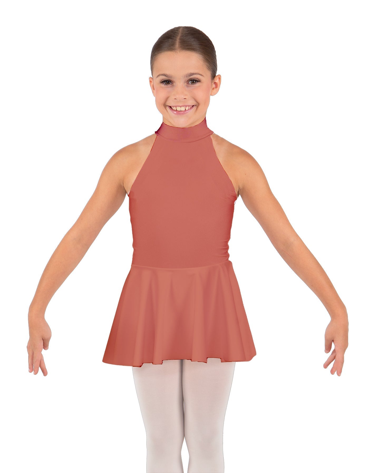 Solid Lycra Halter Collar Dress