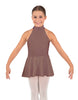 Solid Lycra Halter Collar Dress