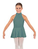 Solid Lycra Halter Collar Dress