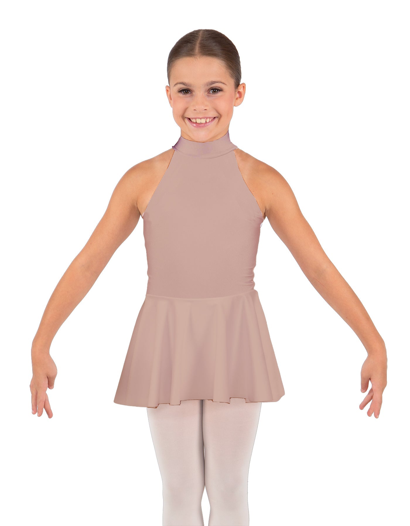 Solid Lycra Halter Collar Dress