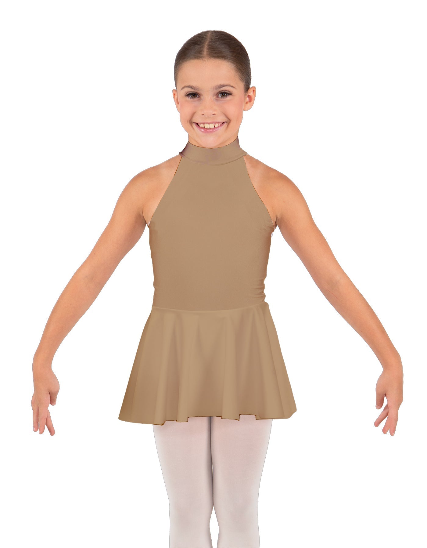 Solid Lycra Halter Collar Dress