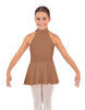 Solid Lycra Halter Collar Dress