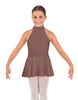 Solid Lycra Halter Collar Dress