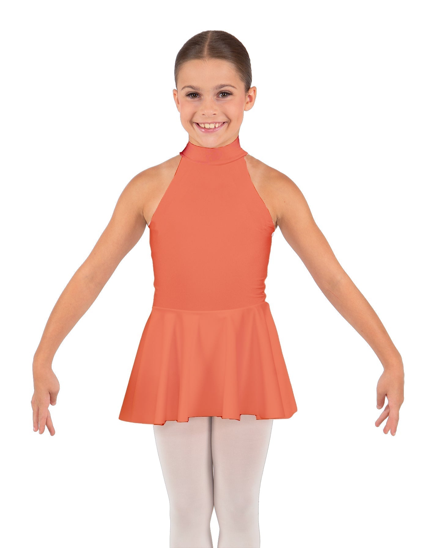 Solid Lycra Halter Collar Dress