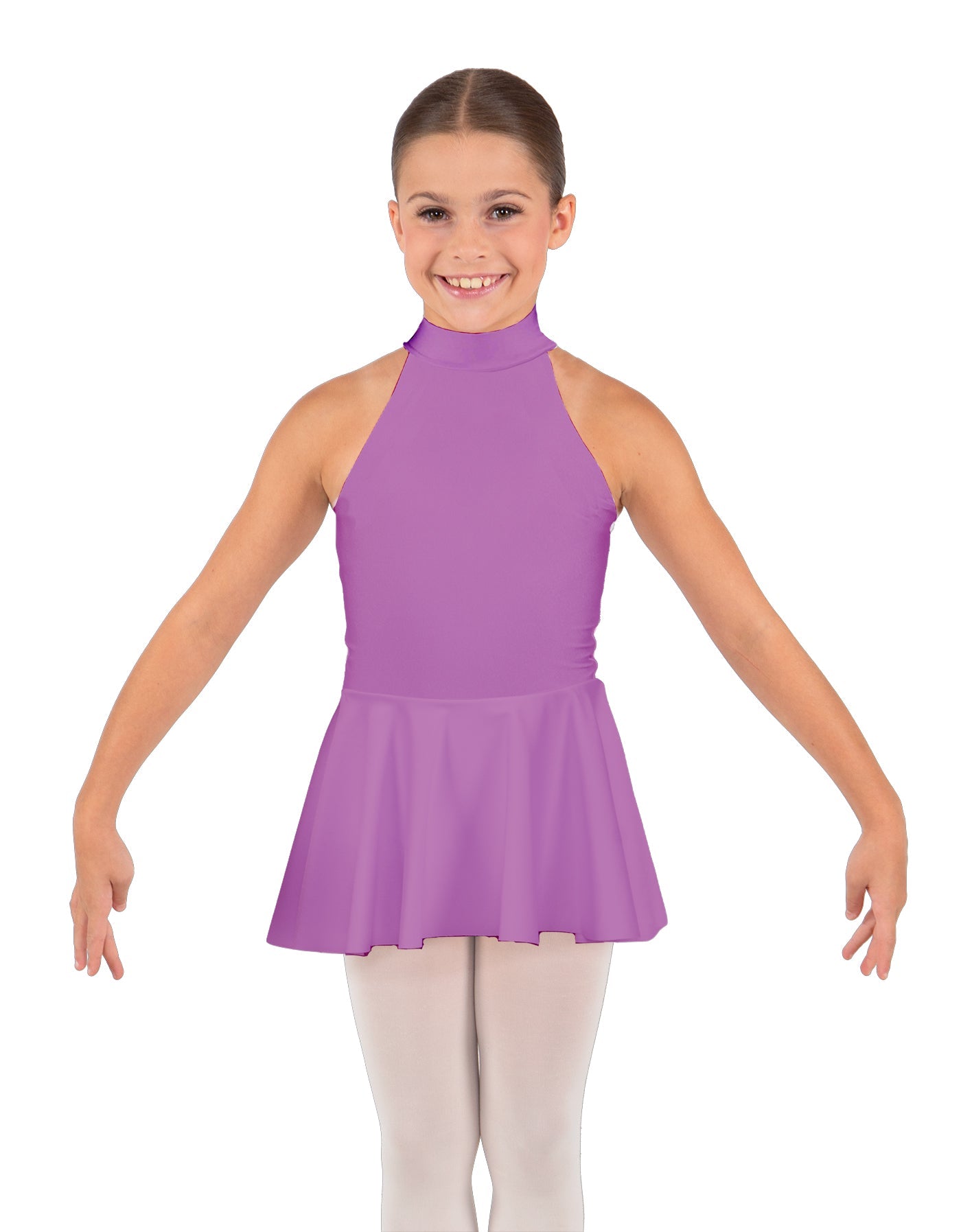 Solid Lycra Halter Collar Dress