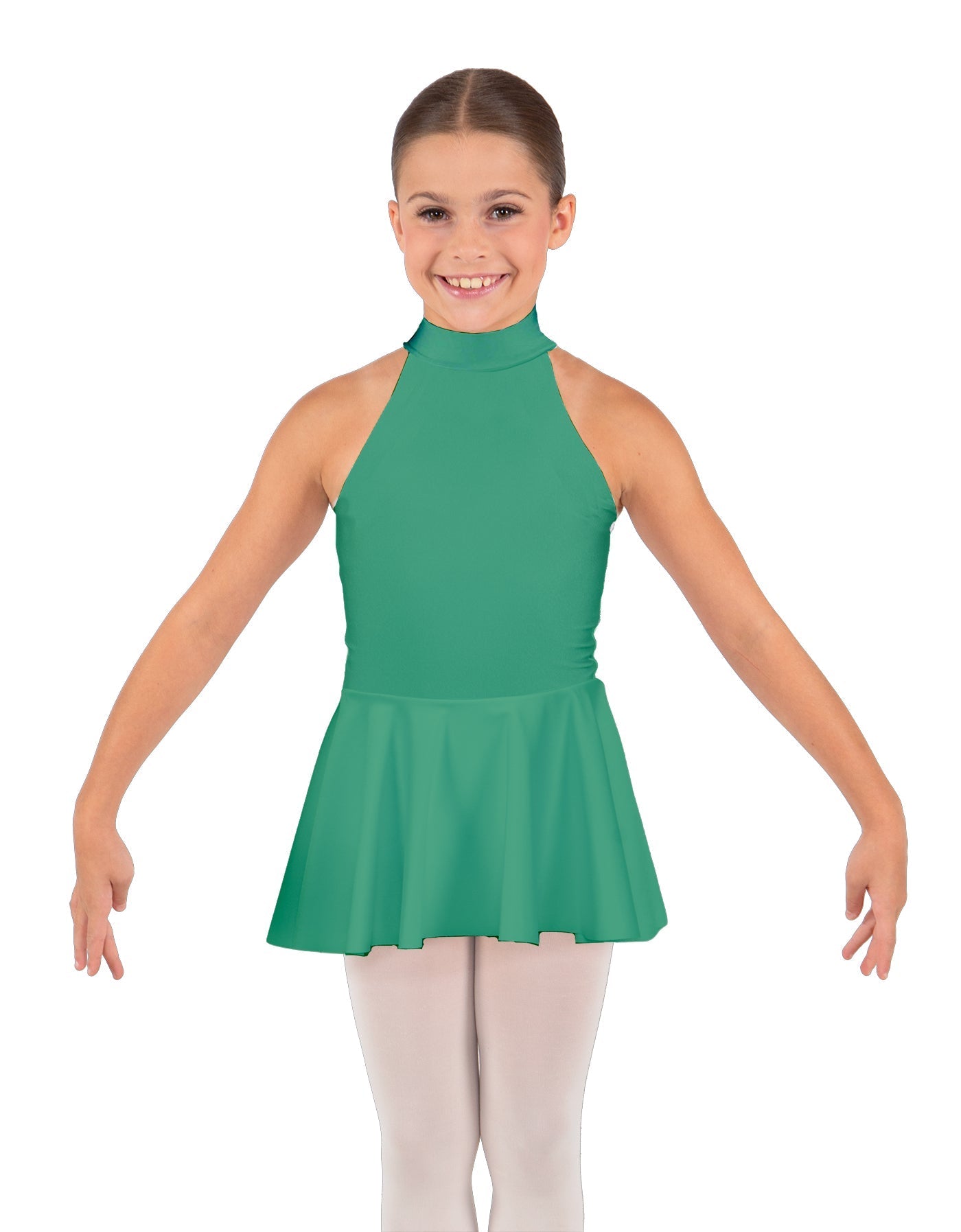 Solid Lycra Halter Collar Dress