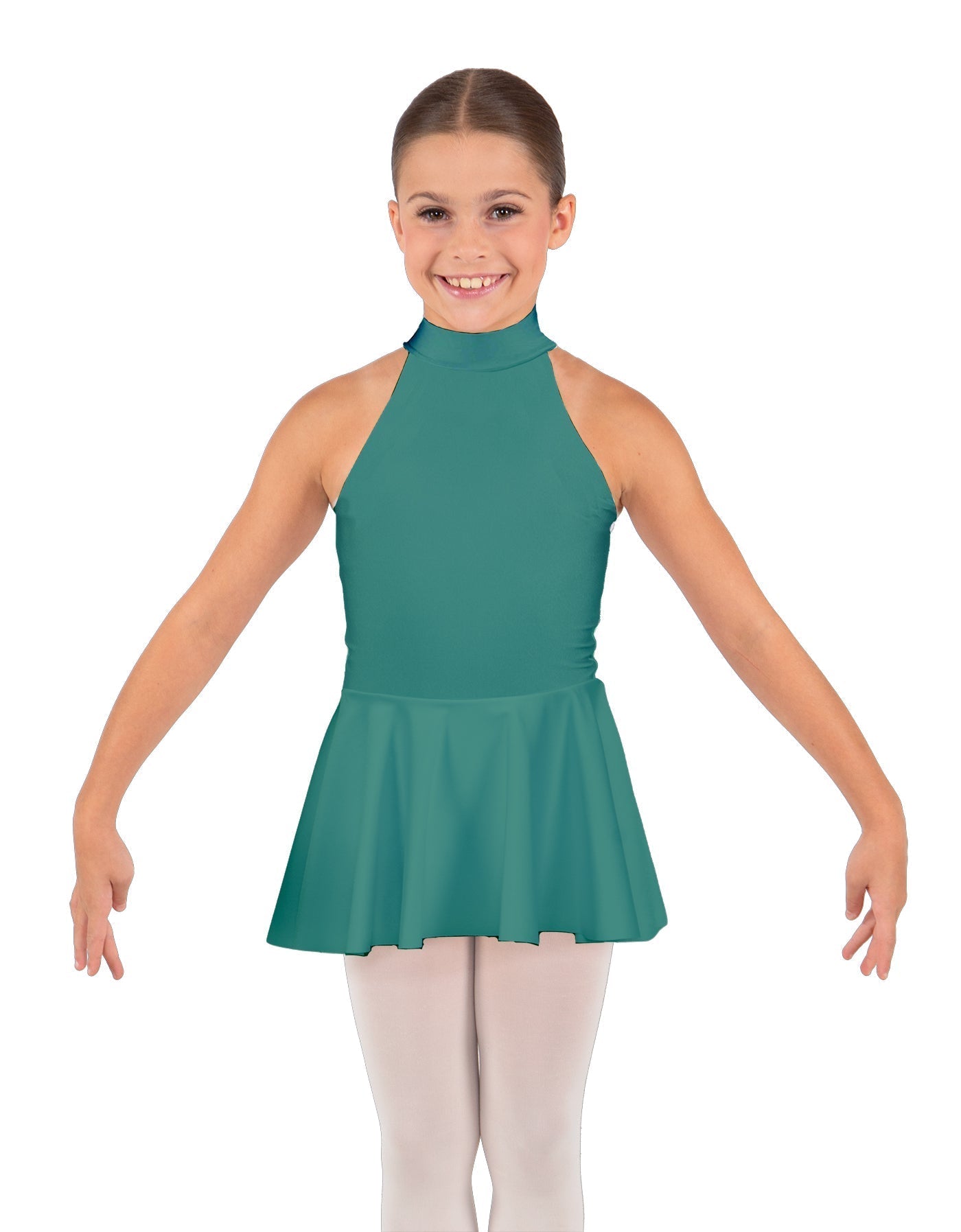 Solid Lycra Halter Collar Dress