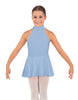 Solid Lycra Halter Collar Dress