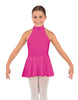 Solid Lycra Halter Collar Dress