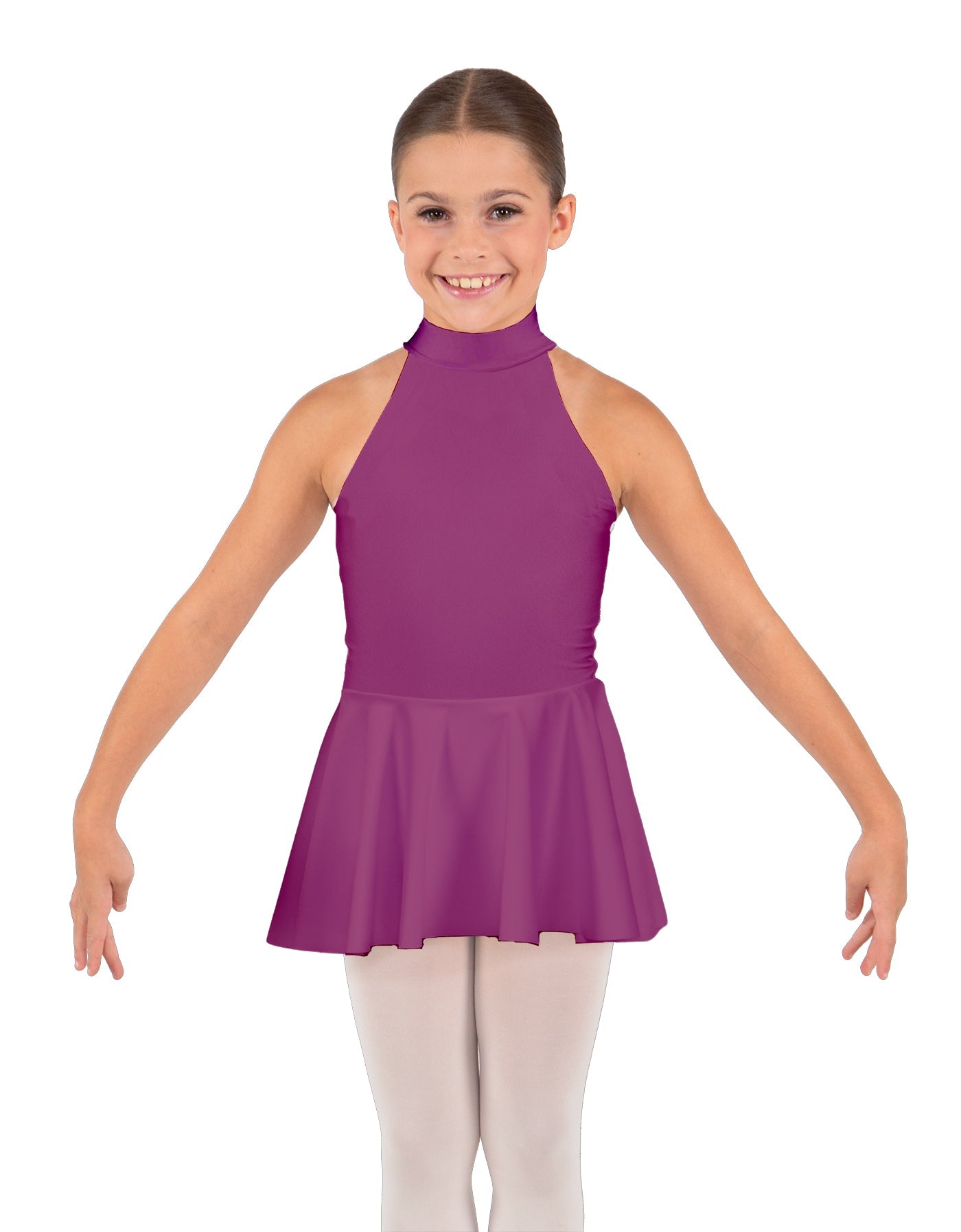 Solid Lycra Halter Collar Dress