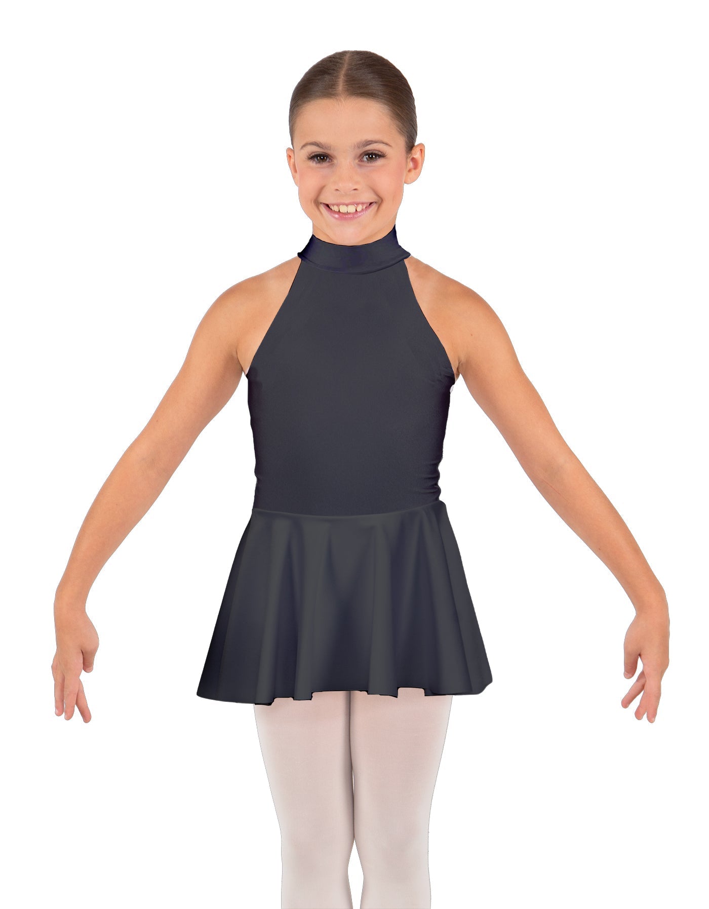 Solid Lycra Halter Collar Dress