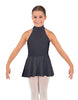 Solid Lycra Halter Collar Dress