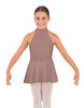 Solid Lycra Halter Collar Dress