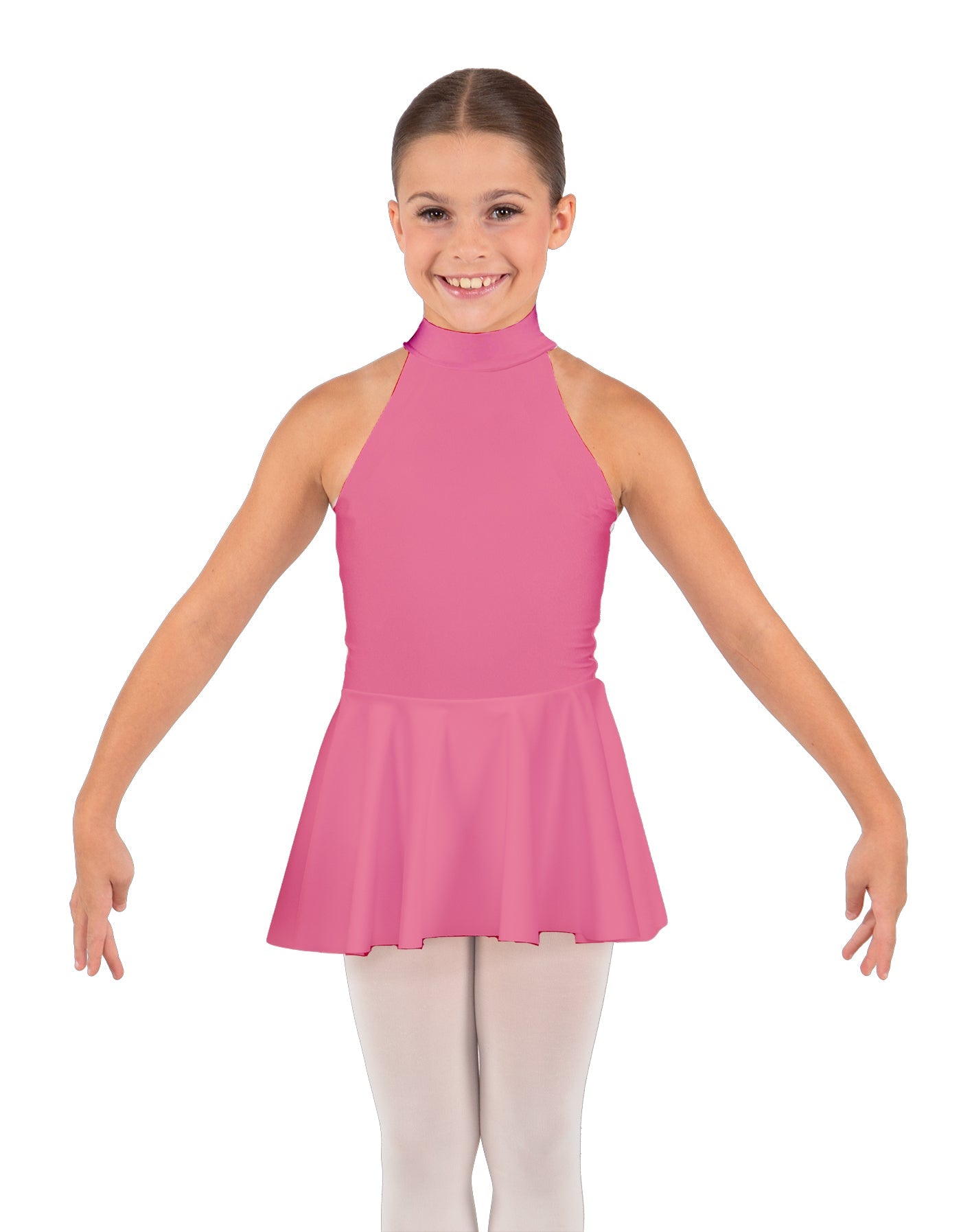 Solid Lycra Halter Collar Dress