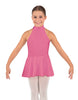 Solid Lycra Halter Collar Dress